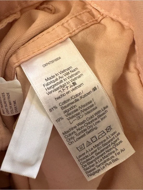 Madewell Women's Size 32 Pink Garment Dyed Low Slung Straight Cargo Pants - Picture 10 of 10